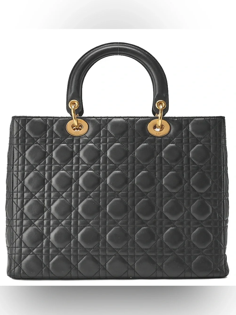 Dior Lady Dior Cannage Handbag Large Size Lambskin Gold-Tone Hardware - Picture 2 of 6